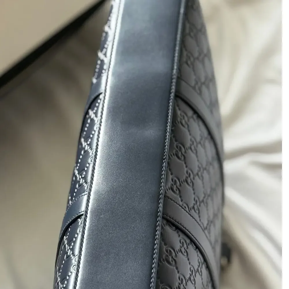Gucci GG Emblem large briefcase navy blue